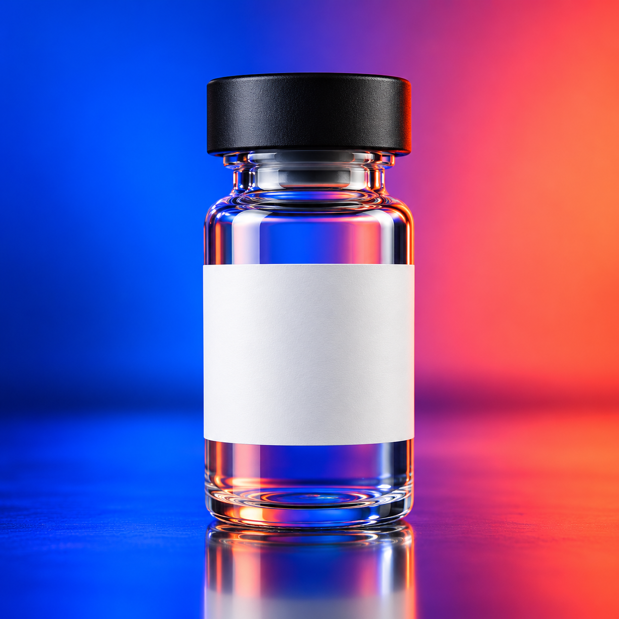 Blank laboratory vial displayed for R30